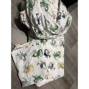 Pottery Barn Kids Drake Dragon Castle Organic Cotton Twin Sheet Set 3pcs